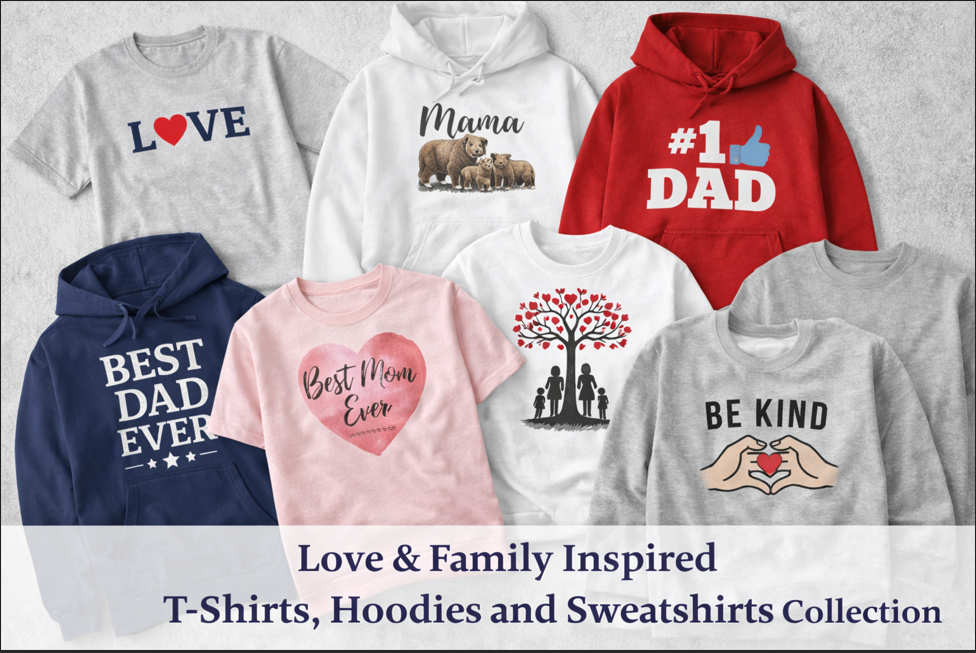 Love & Family Inspired T-Shirts, Hoodies and Sweatshirts Collection